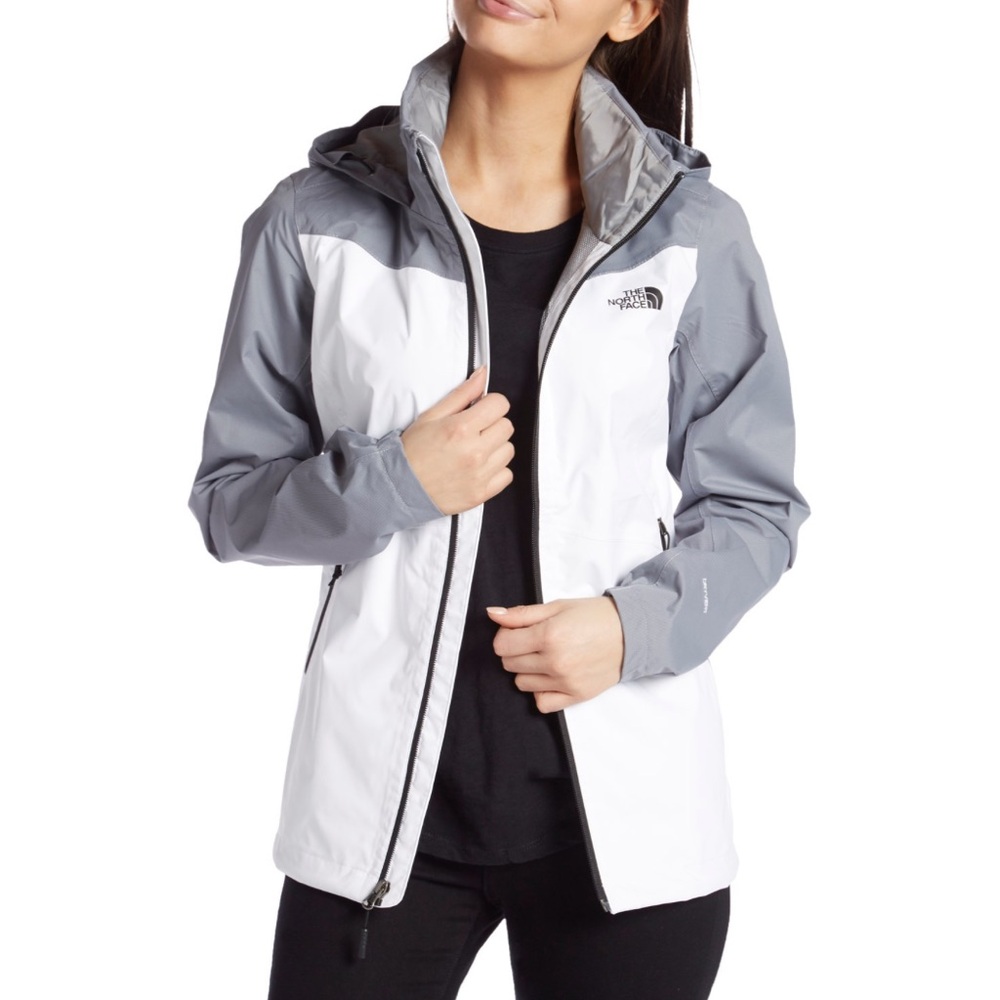 EUC TNF DRYVENT Resolve Plus Jacket WHITE GREY